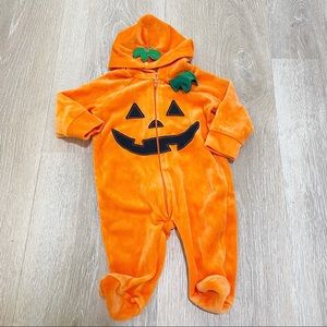• Baby Pumpkin Fleece Jumpsuit •